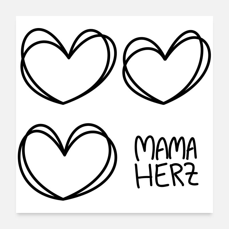 Mom Heart Poster 24" x 24" (60x60 cm)