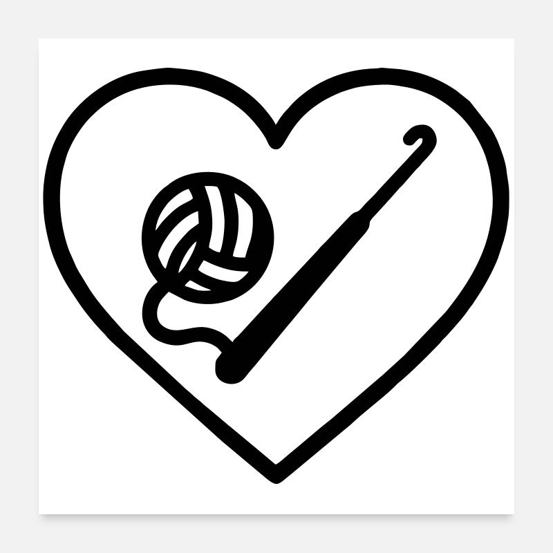 Crochet Heart – Handmade Passion Poster 24" x 24" (60x60 cm)