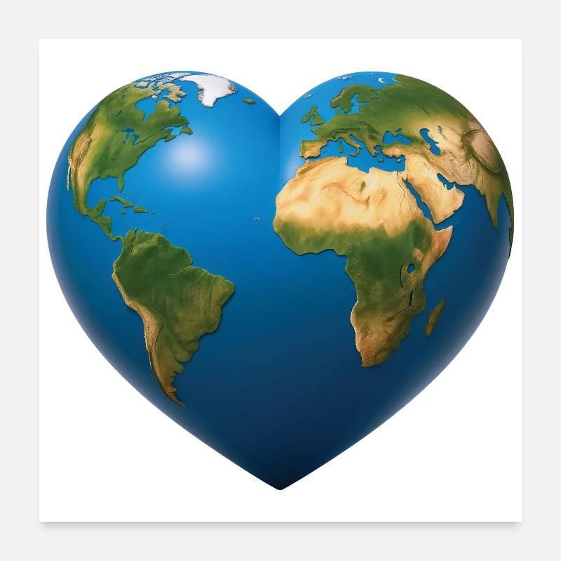 EARTH LOVER - peace & love Poster 24" x 24" (60x60 cm)