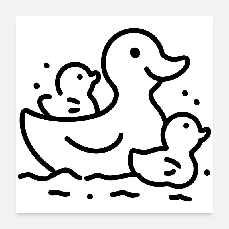 Entenfamilie Poster 60x60 cm