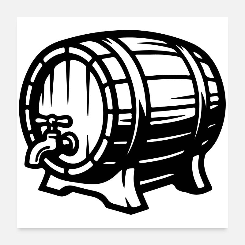 Bierfass Symbol Bier Poster 60x60 cm
