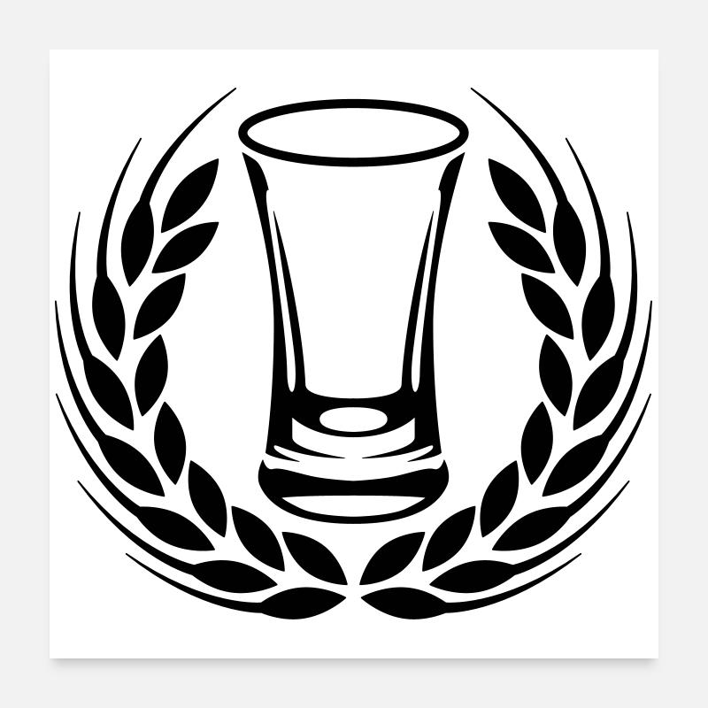 Schnaps Ähre Kranz Poster 60x60 cm