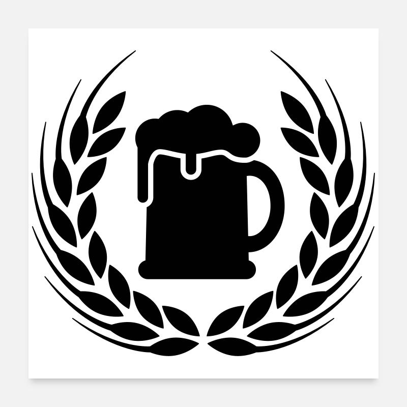 Bier Ähre Kranz Poster 60x60 cm