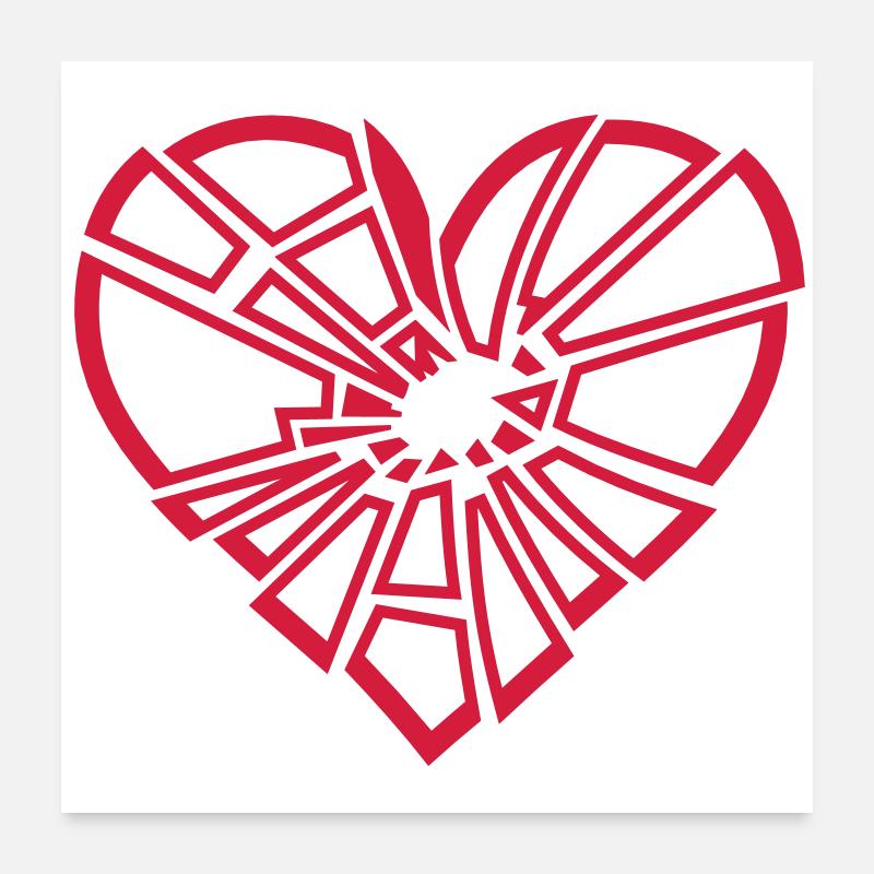 shattered heart Poster 24" x 24" (60x60 cm)