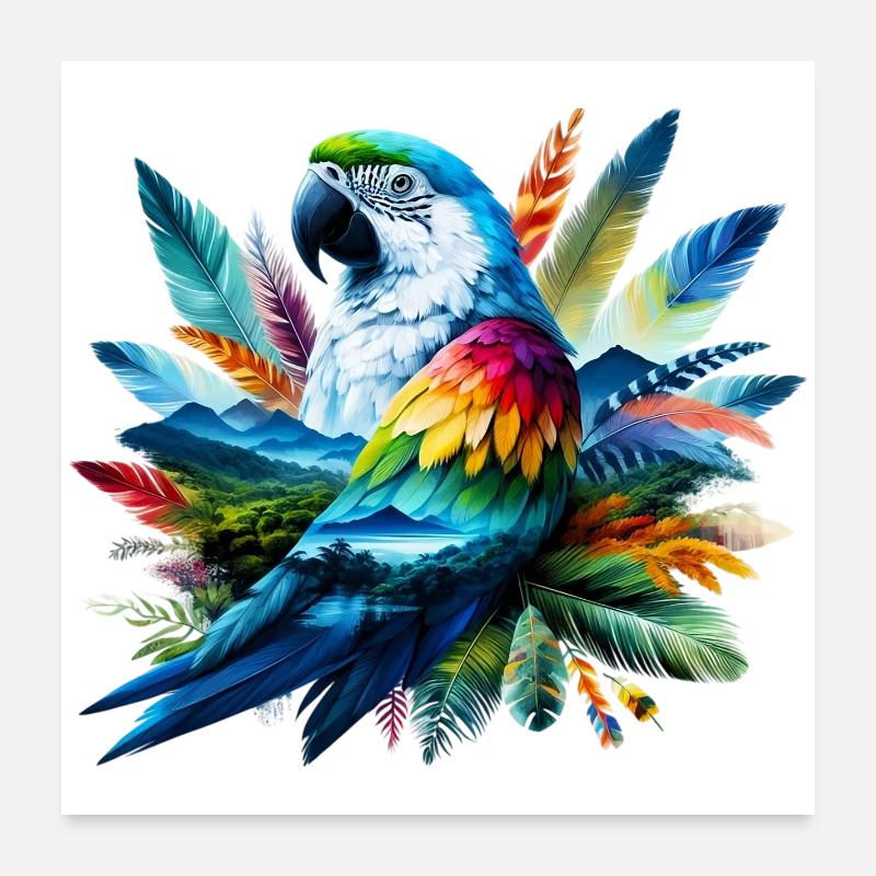 Perroquet Poster 60 x 60 cm