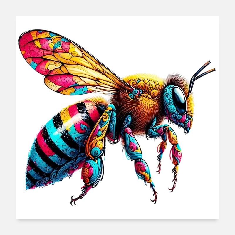 Bee Poster 24" x 24" (60x60 cm)