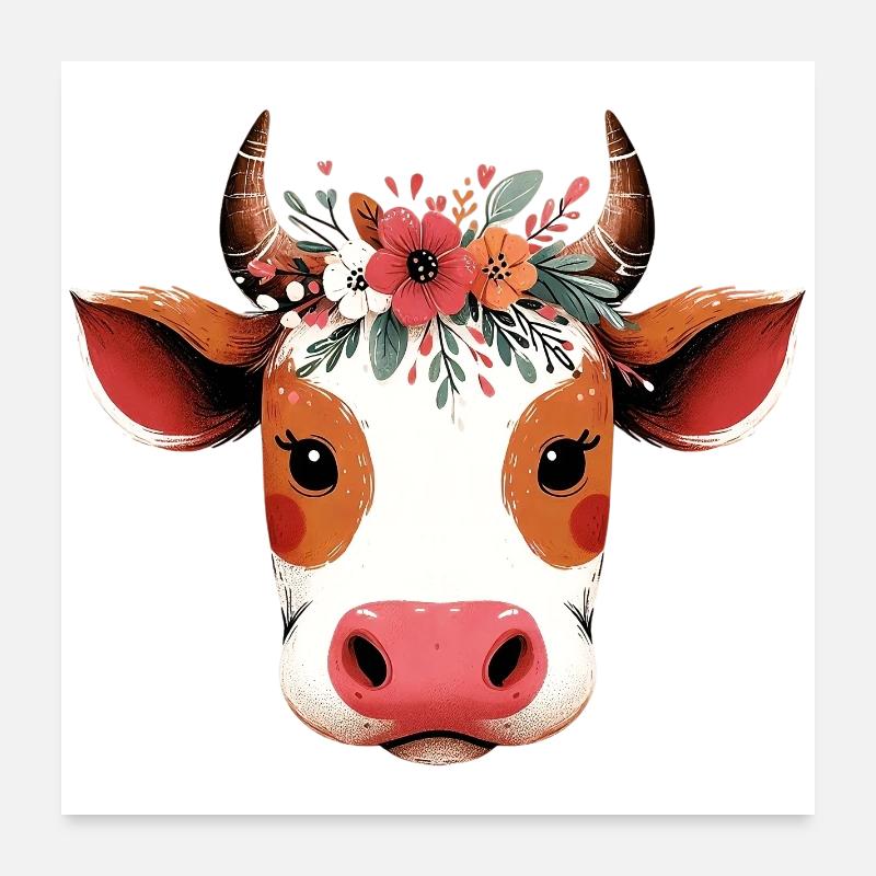 Cow Poster 24" x 24" (60x60 cm)