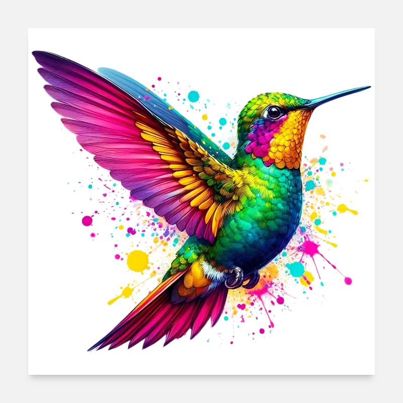 Kolibri Poster 60x60 cm