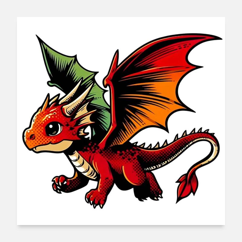Drache Poster 60x60 cm