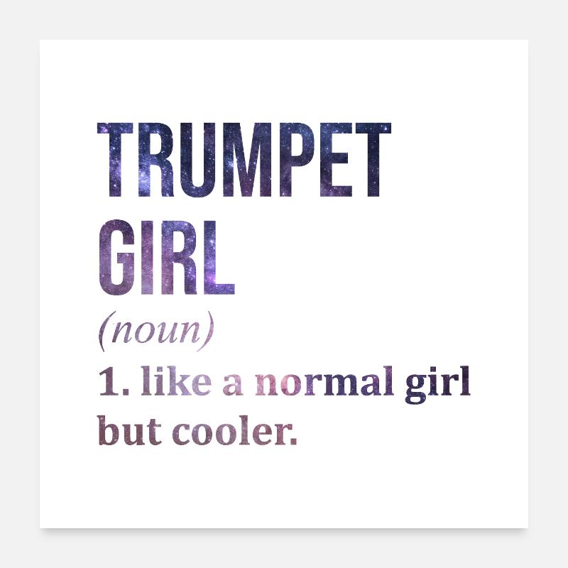 Trompete - Poster 60x60 cm - Weiß