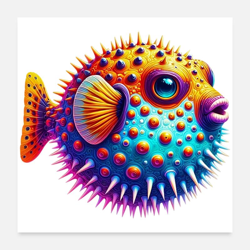 Kugelfisch Poster 60x60 cm