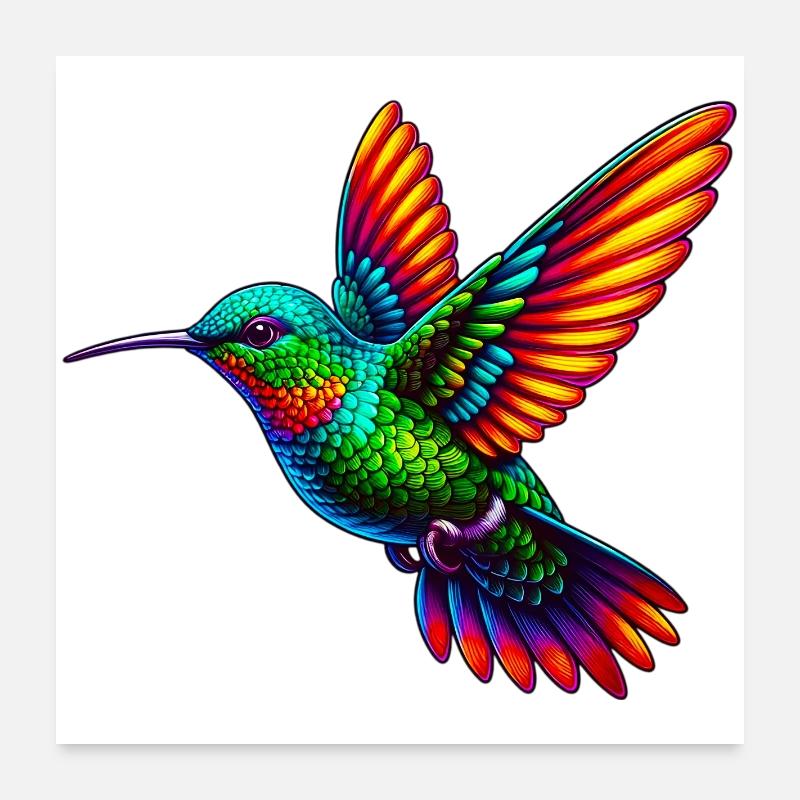 Kolibri Poster 60x60 cm