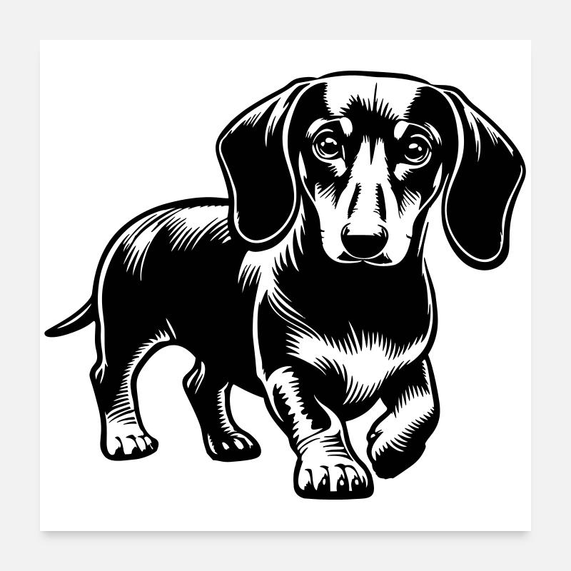Teckel Poster 60 x 60 cm