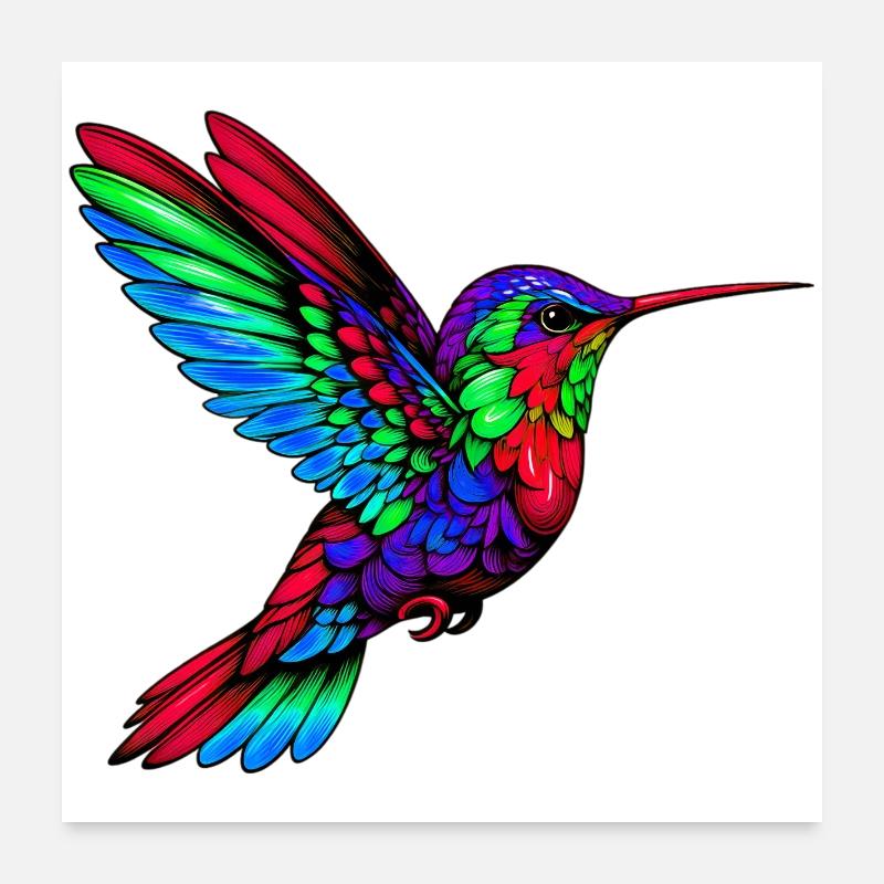 Colibri Poster 60 x 60 cm