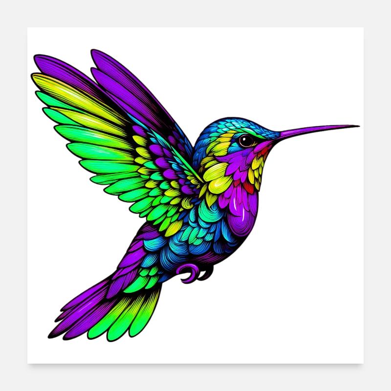 Kolibri Poster 60x60 cm