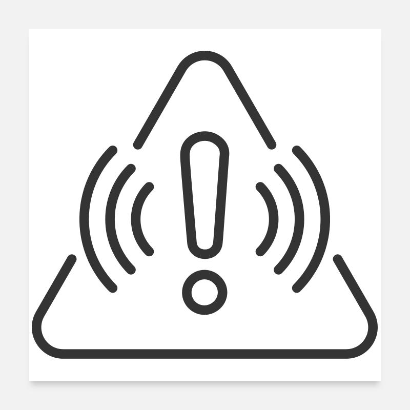 Warning Alert Icon – Triangle With Exclamation Mar Poster 24" x 24" (60x60 cm)