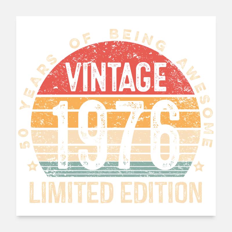 50 ans anniversaire décorations 50 ans 1976 50e anniversaire Poster 60 x 60 cm