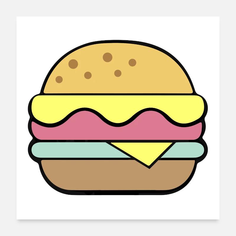 Cheeseburger | Fast Food Poster 24" x 24" (60x60 cm)