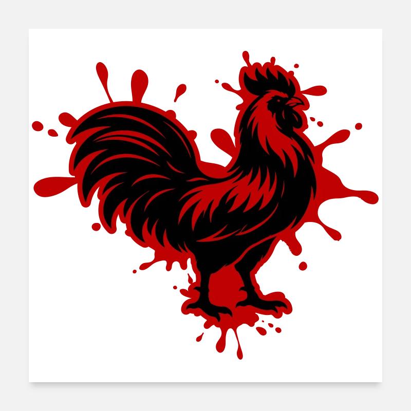 Rooster blob Poster 24" x 24" (60x60 cm)