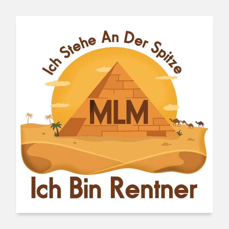 Pyramide MLM Rentner - Poster 60x60 cm - Weiß