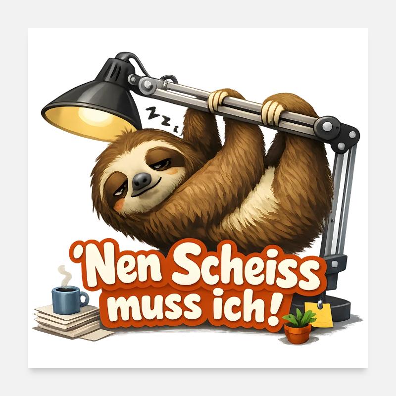 nen Scheiss muss ich frecher Spruch Poster 60x60 cm
