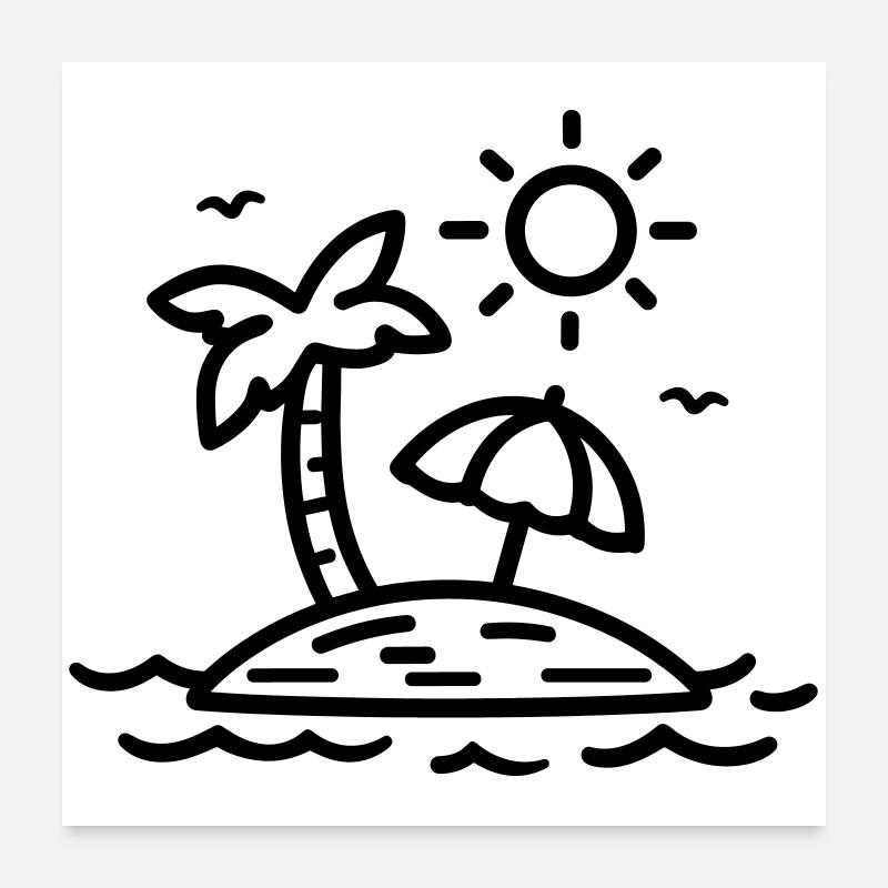 plage Poster 60 x 60 cm