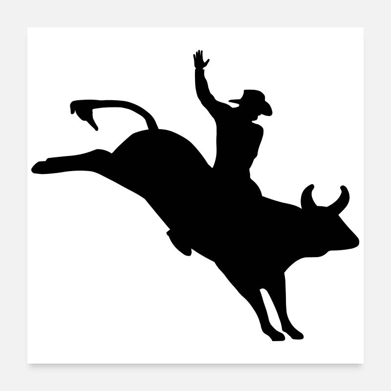 Rodeo Bull Rider Poster 24" x 24" (60x60 cm)