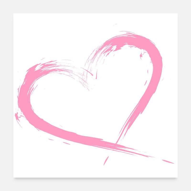 Heart brush pink graphique vectoriel Poster 60 x 60 cm