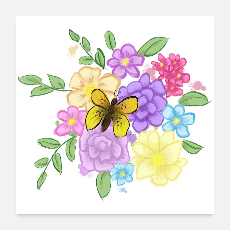 Bouquet de fleurs Poster 60 x 60 cm