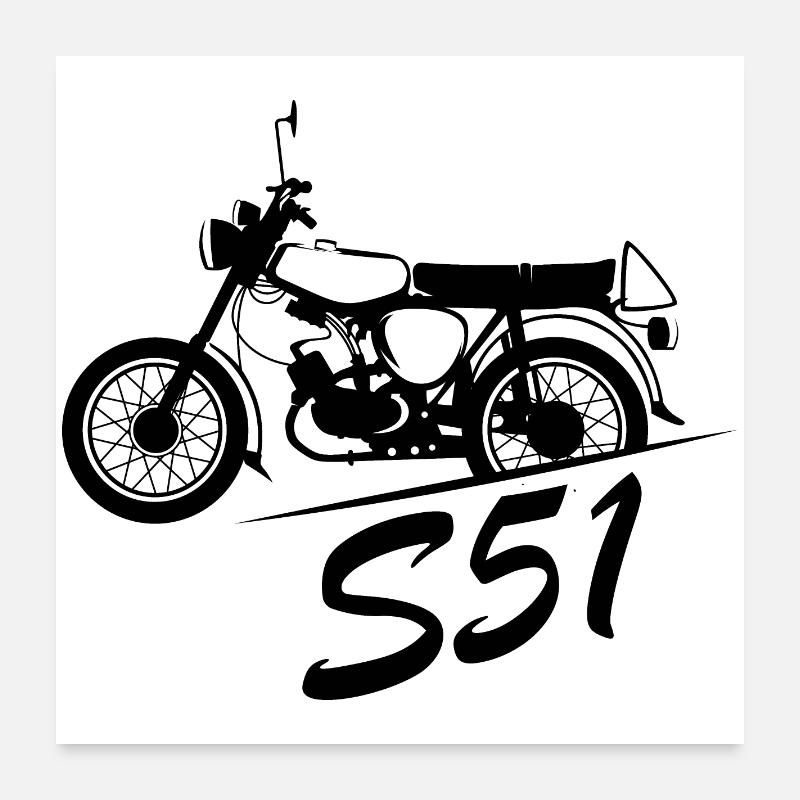 simson s51 legend moped DDR nostalgia logo icon Poster 24" x 24" (60x60 cm)