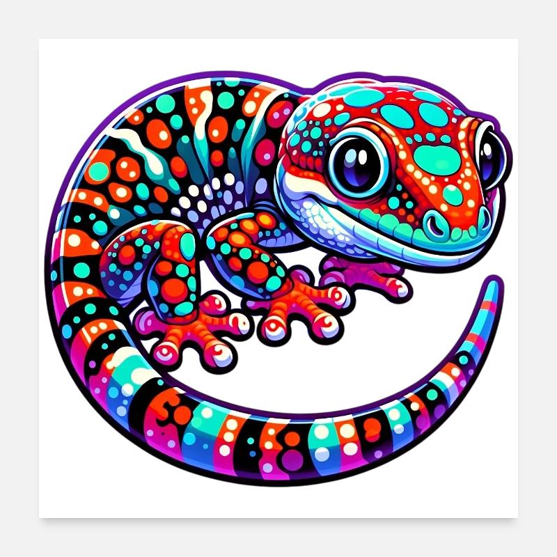 Gecko Poster 60 x 60 cm