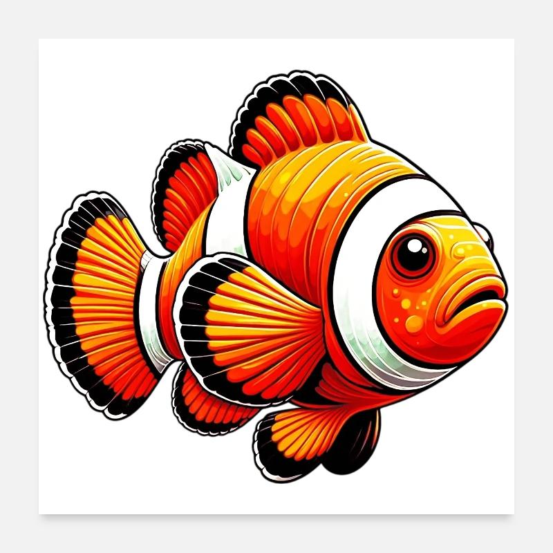 Clownfish Poster 24" x 24" (60x60 cm)