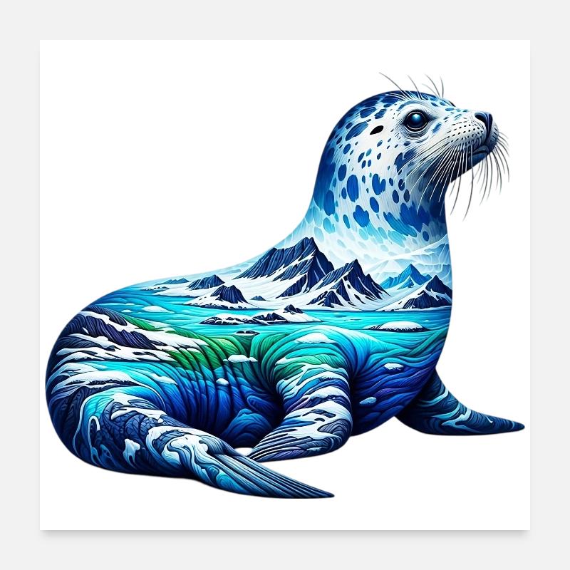 Phoque Poster 60 x 60 cm