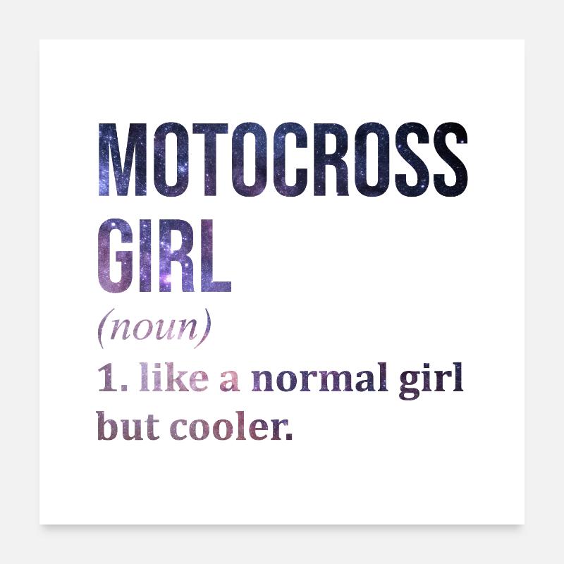 Motocross - Poster 60x60 cm - Weiß
