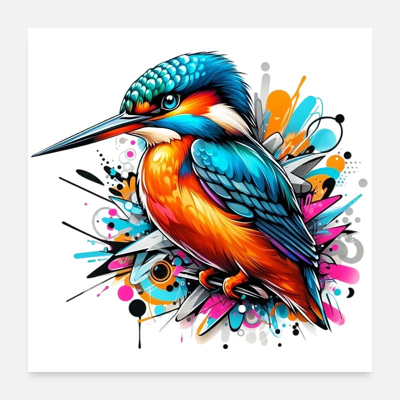 Martin-pêcheur Poster 60 x 60 cm