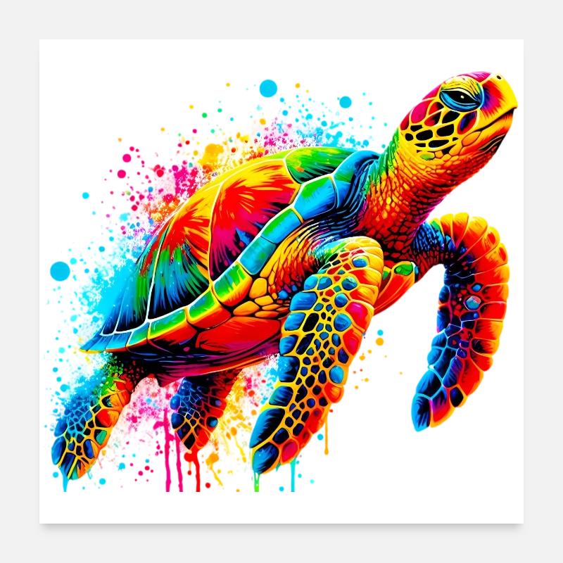 Tortue Poster 60 x 60 cm