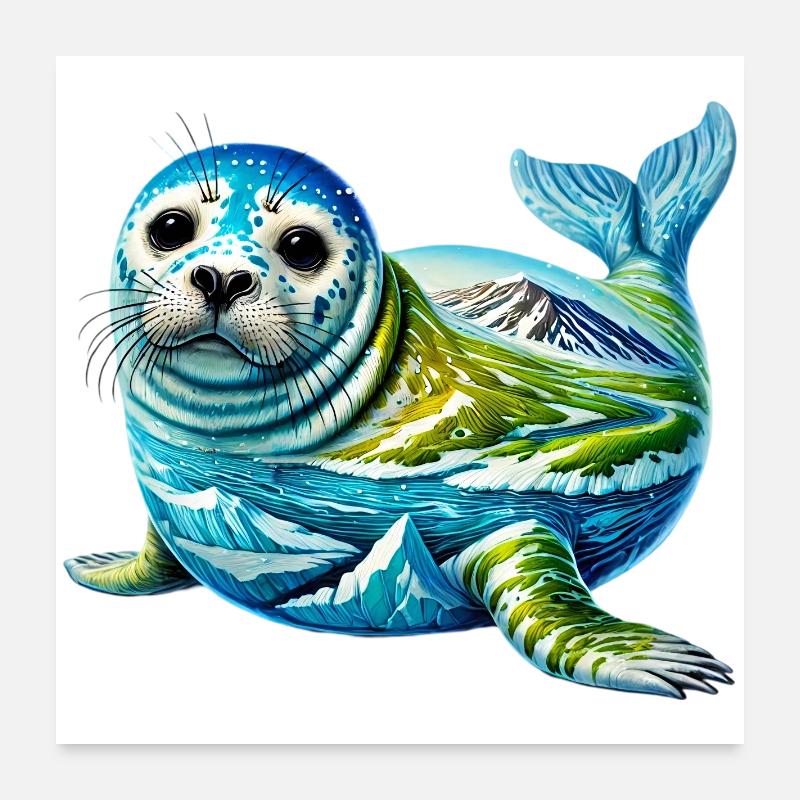 Phoque Poster 60 x 60 cm