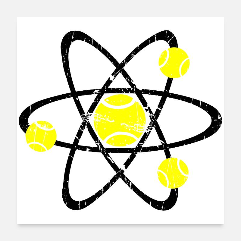 Tennis Physics Shirt Dark Poster 24" x 24" (60x60 cm)