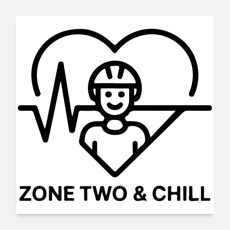 Zone Zwei & Chill Radfahrerherz Poster 60x60 cm