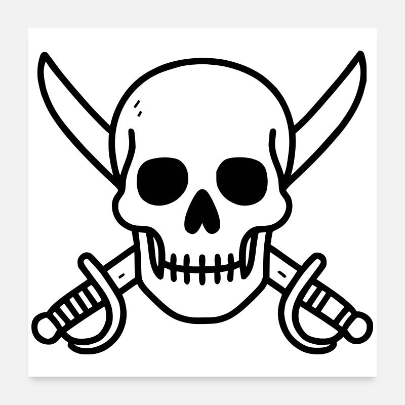 Pirates - Poster 60 x 60 cm - blanc
