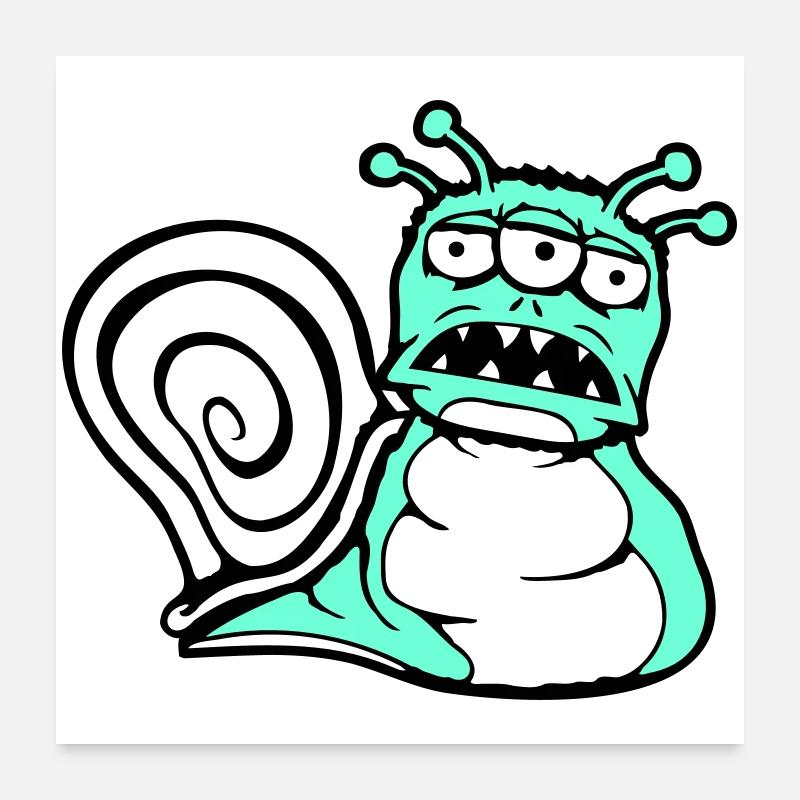 escargot extraterrestre monstre Halloween extraterrestre Poster 60 x 60 cm