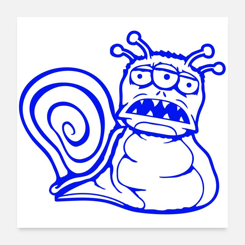 Snail Alien Monster Halloween Extraterrestrial Poster 24" x 24" (60x60 cm)