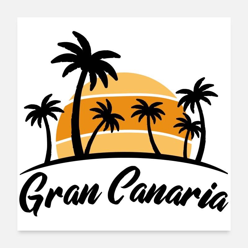 Coucher de soleil à Gran Canaria avec palmiers Poster 60 x 60 cm
