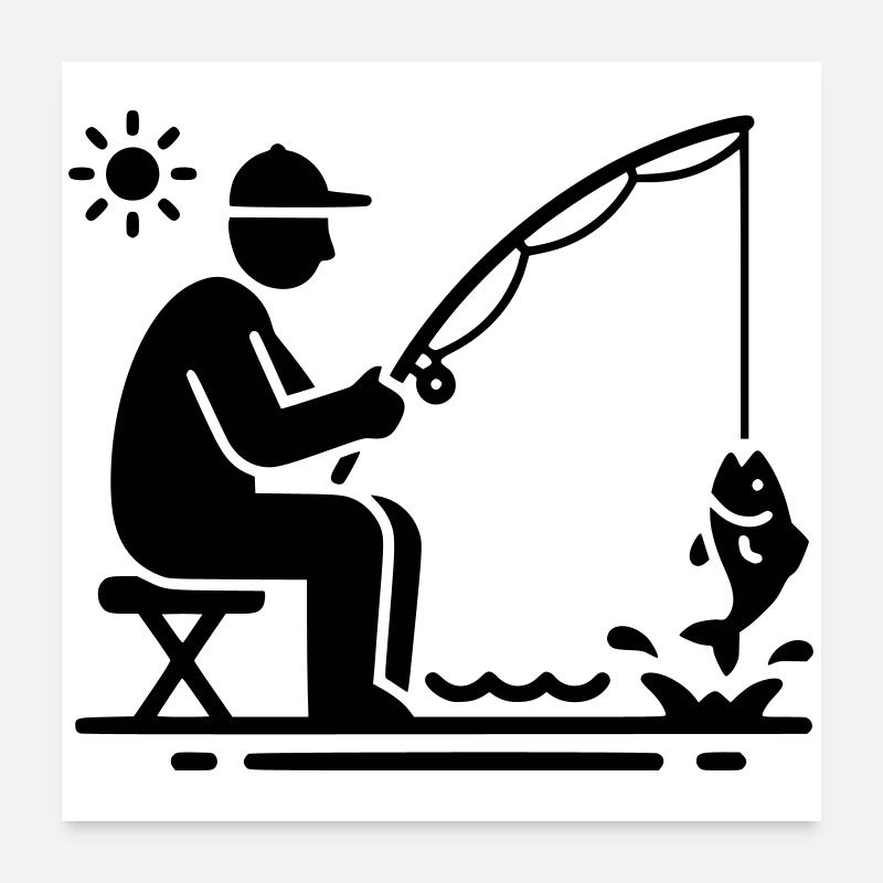 Pêche et pêche | Petri Heil Hobby Logo Poster 60 x 60 cm