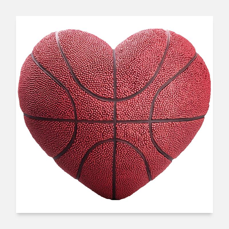 Basketball Heart Poster 24" x 24" (60x60 cm)