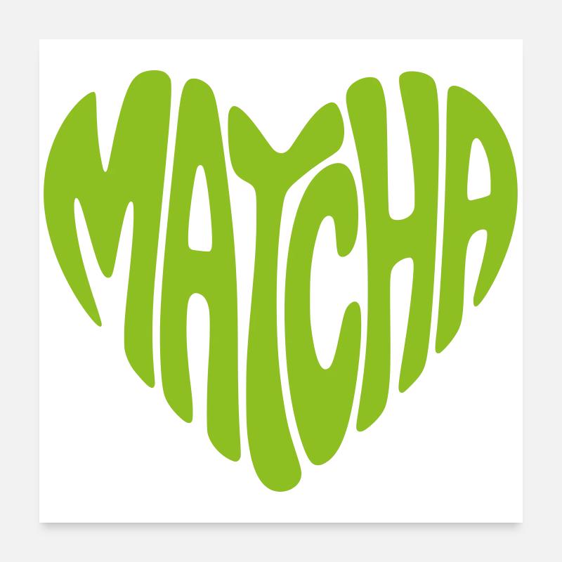 Forme de cœur matcha Poster 60 x 60 cm