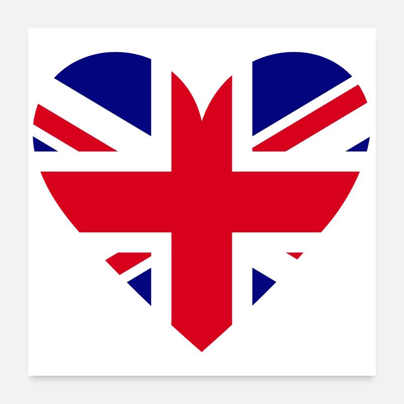 Heart Flag Great Britain Poster 24" x 24" (60x60 cm)