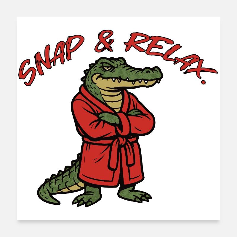 Snap & Relax - Poster 60x60 cm - Weiß
