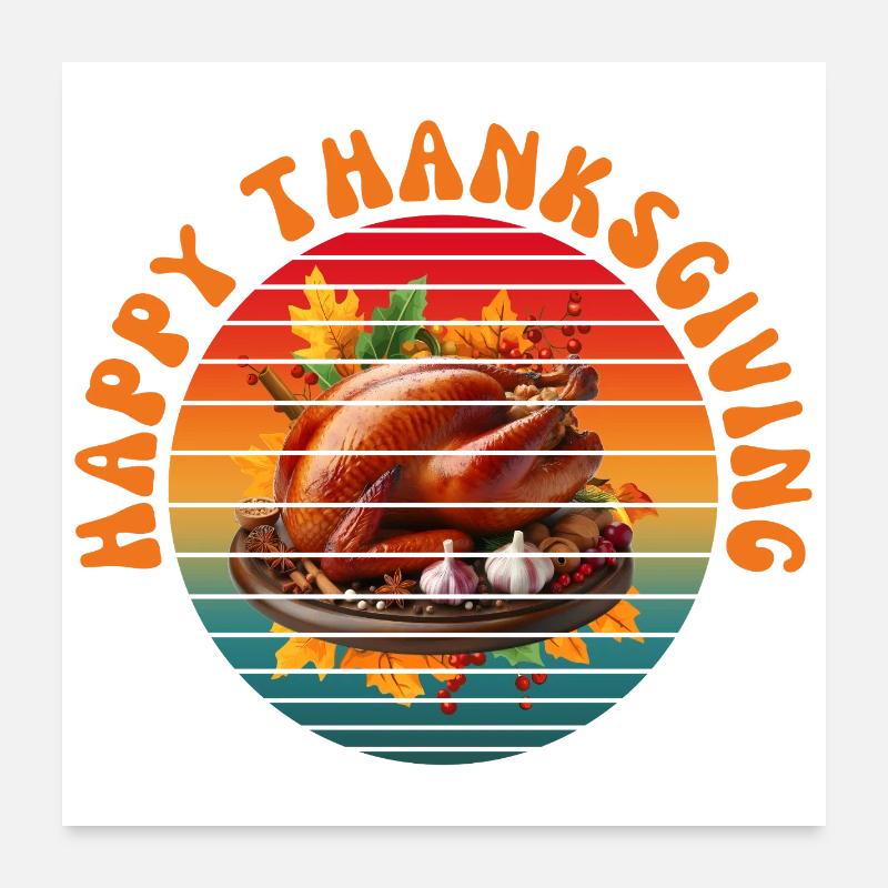HAPPY THANKSGIVING Poster 24" x 24" (60x60 cm)