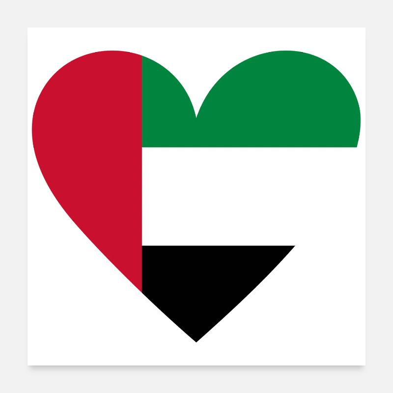 Cœur des Émirats arabes unis Poster 60 x 60 cm
